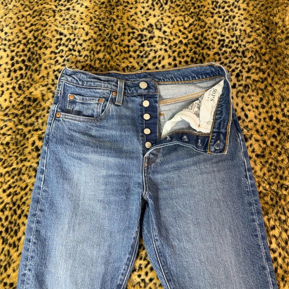 Levi's Denim - Levis Premium 501 Skinny Jeans Womens 27x32 Blue Denim High Rise Button Fly 501S